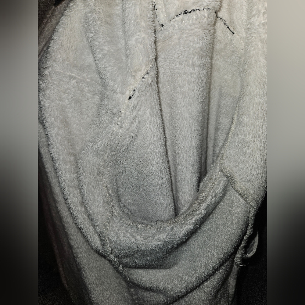 Northface fleece hooded jacket. Black/Cream women's size Large - Picture 10 of 14